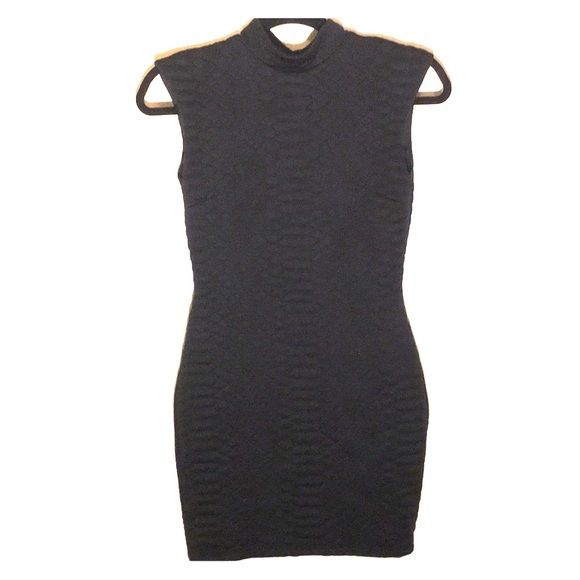 Black Snake Ribbed Bodycon Dress - Picture 1 of 3